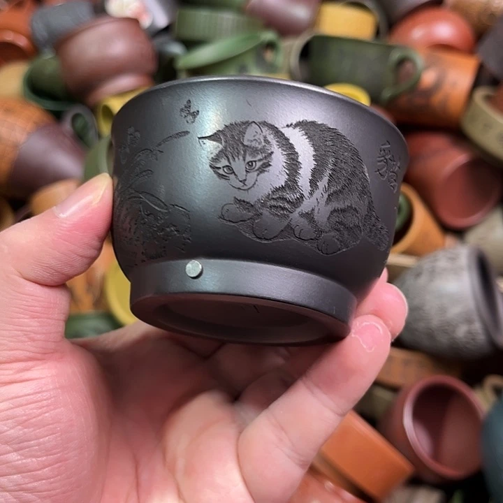 紫砂茶杯全手工紫砂主人杯