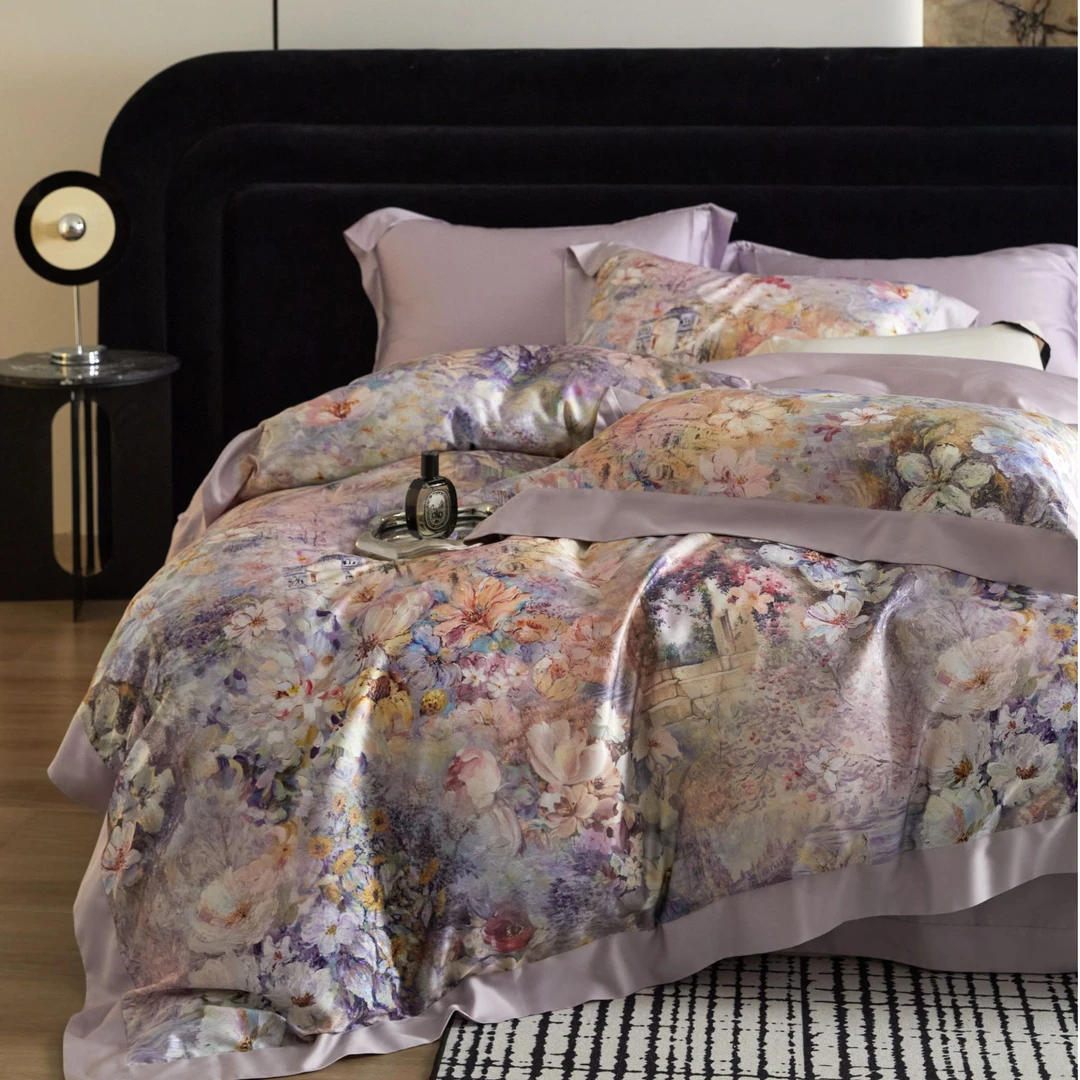 林小花【绮梦花簇】2025新品轻奢高档天丝棉四件套被套欧式狂野