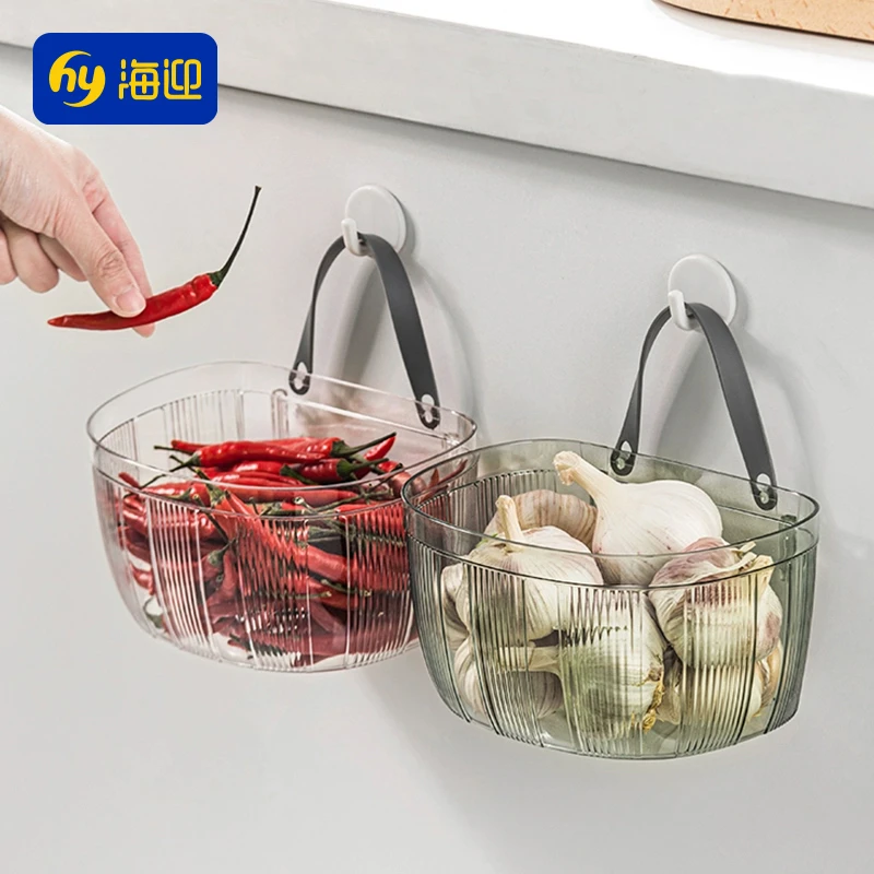 厨房葱姜蒜置物架壁挂式洗放墙上神器篮子盒各种多功能蔬菜收纳筐