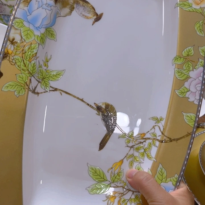 瓷片琴瑟和鸣鱼盘一个微瑕