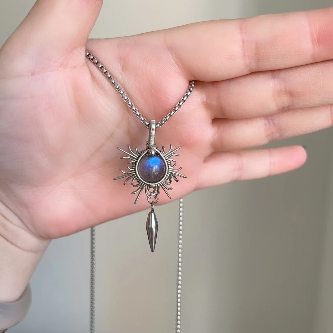 白铜手工制作小太阳首饰编织（可碰水）