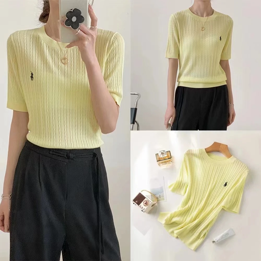 花花/3700-麻花气质新款减龄针织休闲T恤衫