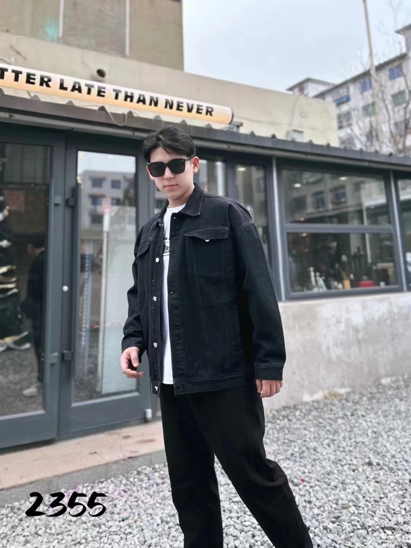 潮牌大码男装加肥加大牛仔外套