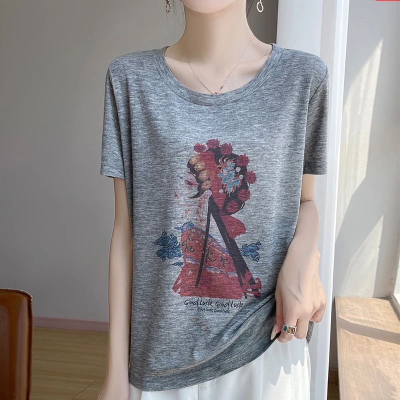 见外包装常规款短袖轻职风T恤百搭圆领运动夏装t恤时尚夏季半袖ol