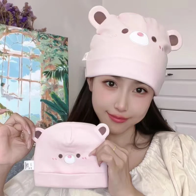 秋冬厚款产后月子帽网红时尚纯棉产妇孕妇坐月子保暖防风帽子