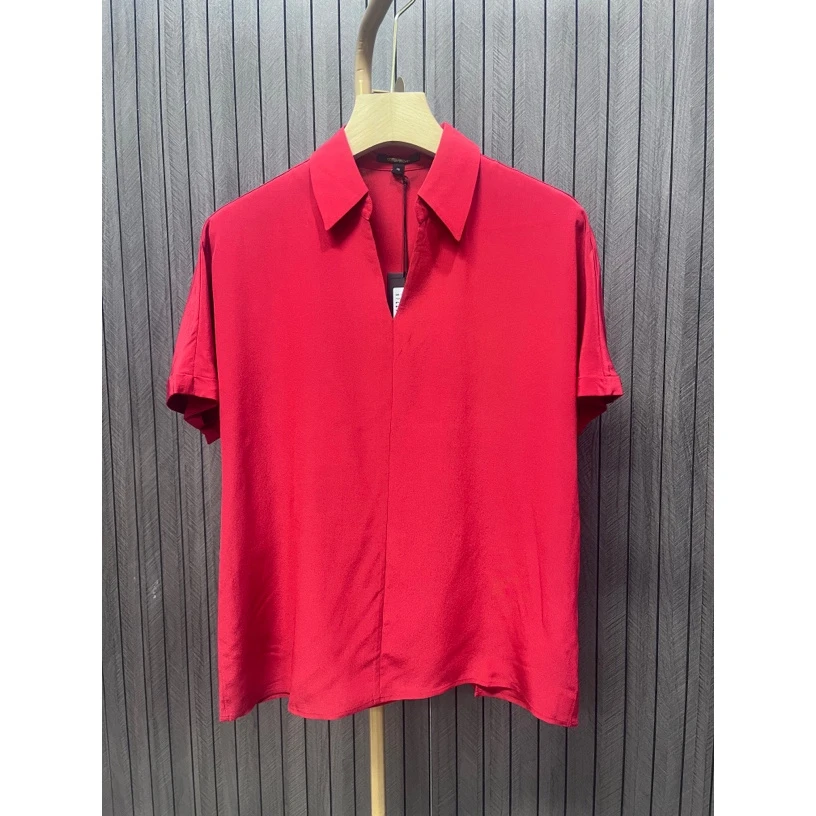 1159夏季女装纯色轻奢短袖衬衫