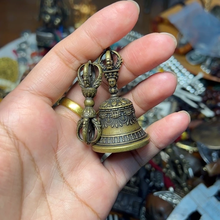 普**藏铜星月菩提吊坠项链