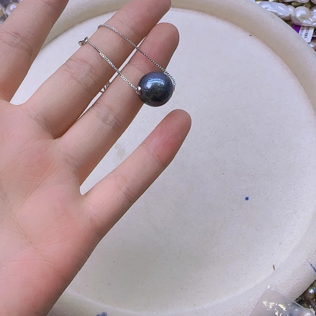 银S925镶嵌项链定制266淡水珍珠