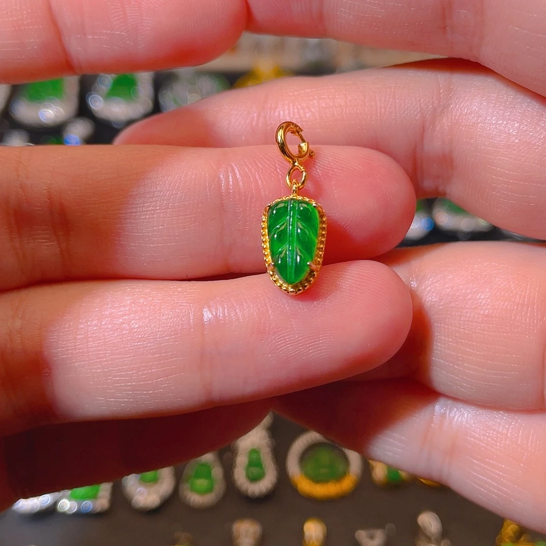 翡翠银S925镶嵌吊坠(不含链)