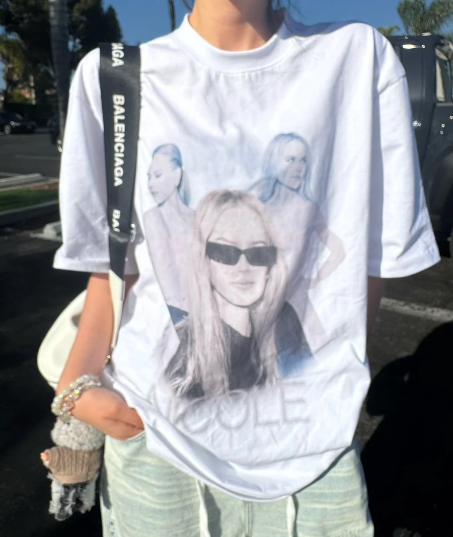 婉君【巴家人头像】夏季美式时尚印花百搭insT恤上衣LWJ25B2T1898