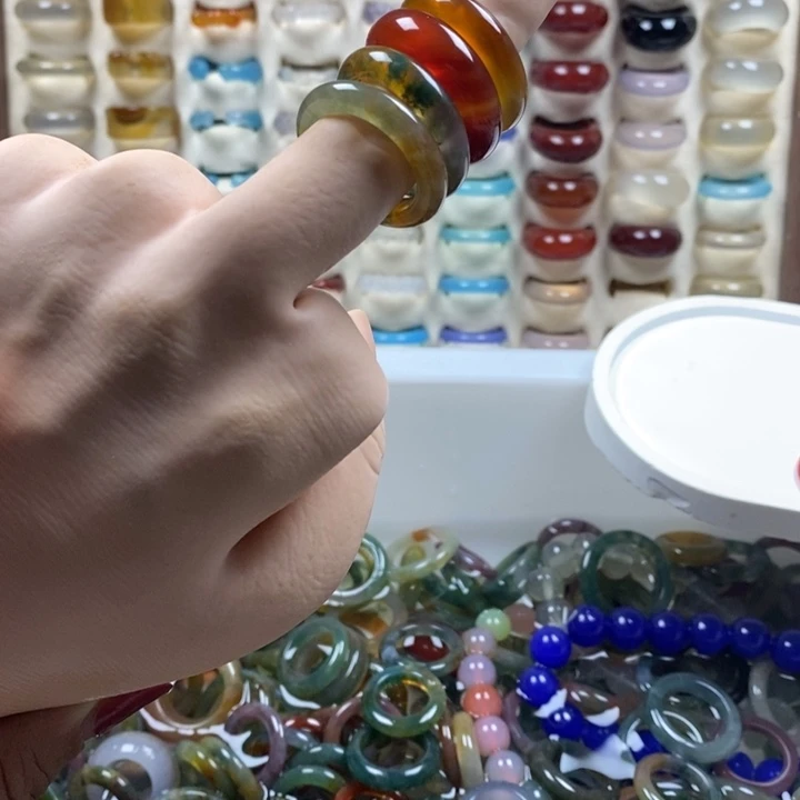 （***多未镶嵌戒指玛瑙/玉髓不退不换