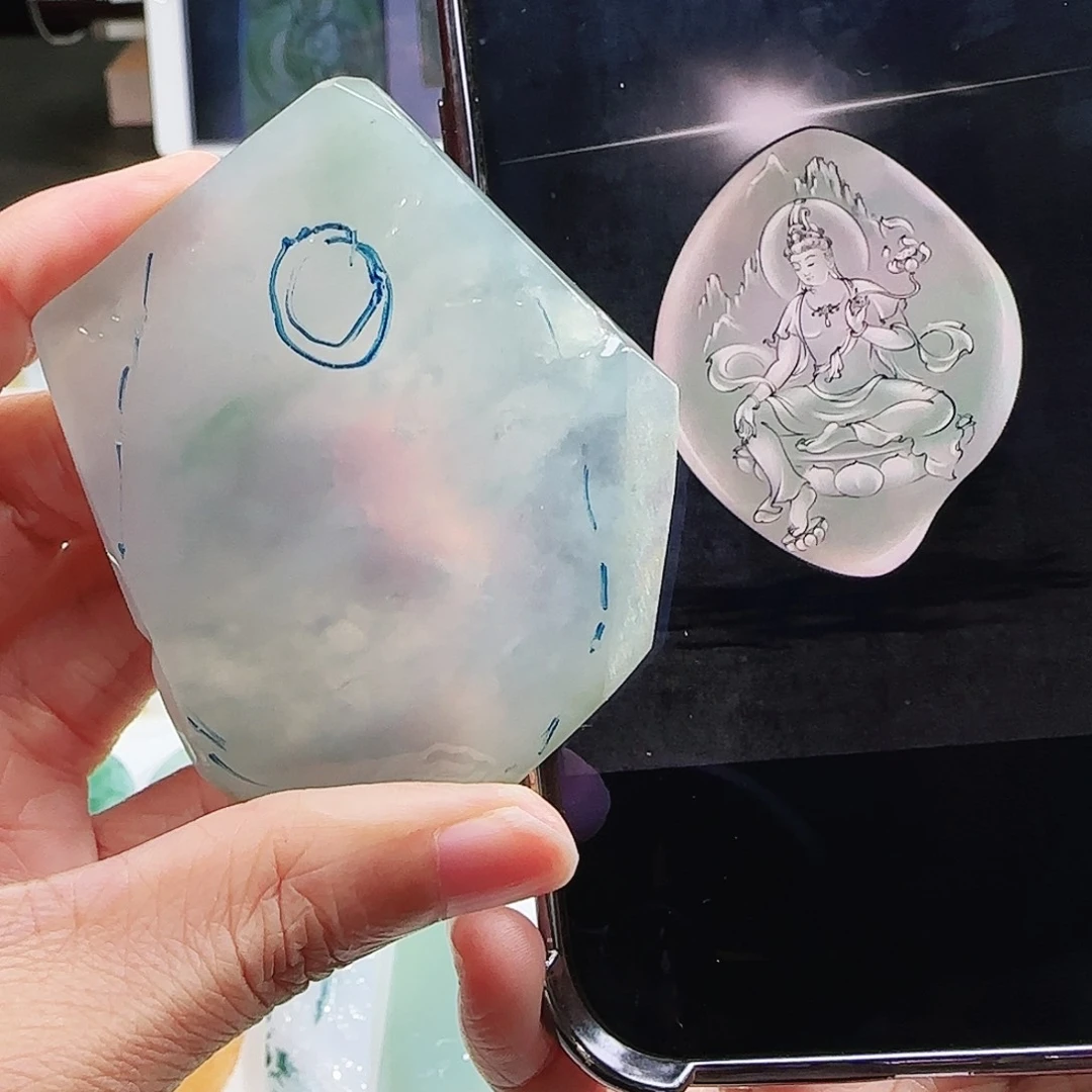 定制翡翠未镶嵌缅甸翡翠挂件