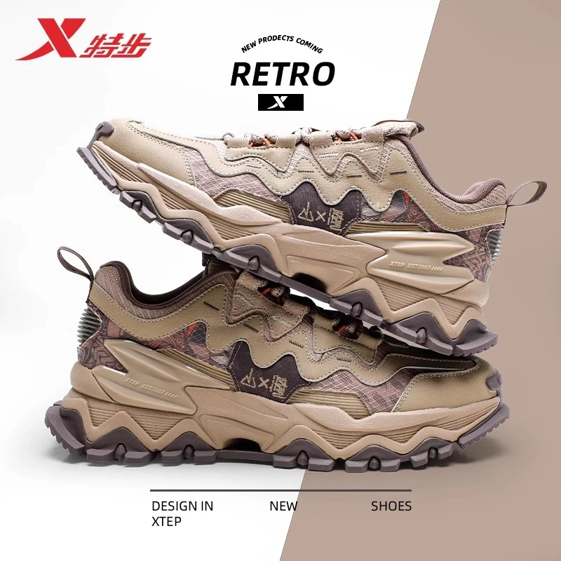 特步男鞋山海复古老爹鞋男2025秋冬休闲鞋子男士防滑耐磨运动鞋男