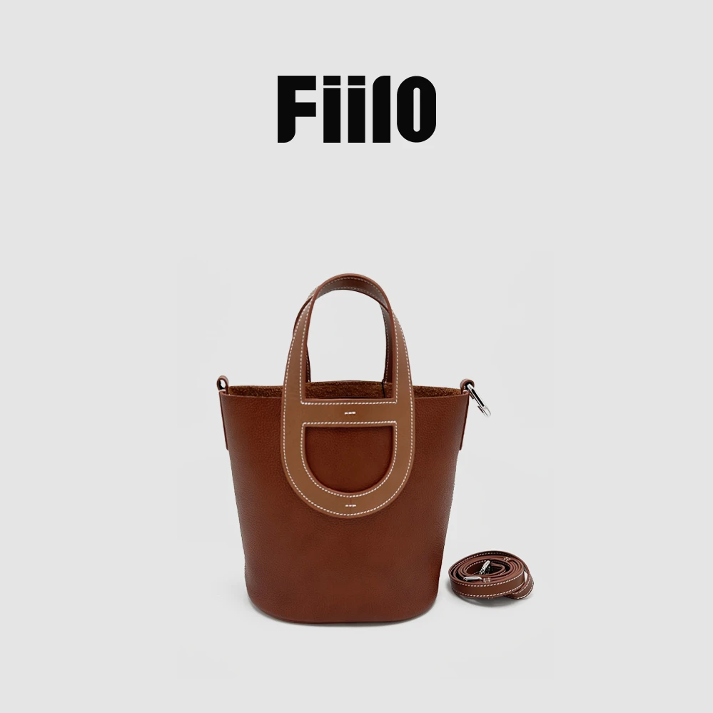 【Fiilo菲洛】K32福宝棕经典猪鼻子小水桶轻奢百搭女士手提斜挎包