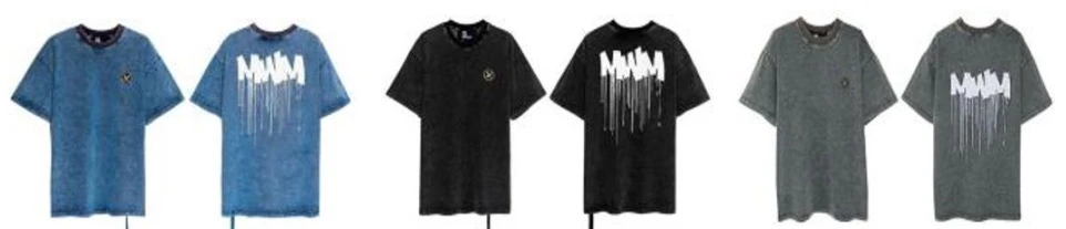 ooxoo21352复古做旧水洗短袖男女T恤高街潮流宽松设计