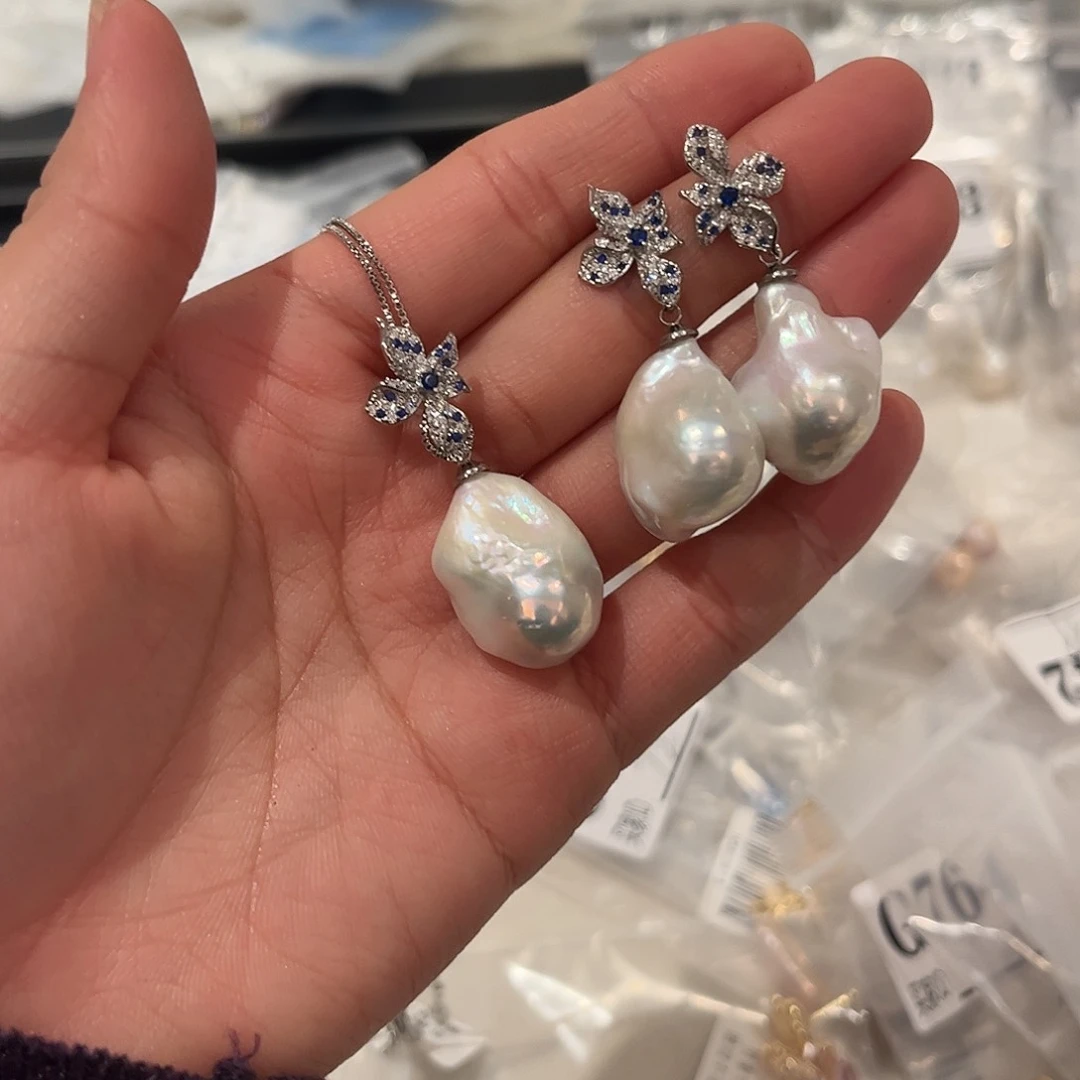 淡水珍珠耳饰合金