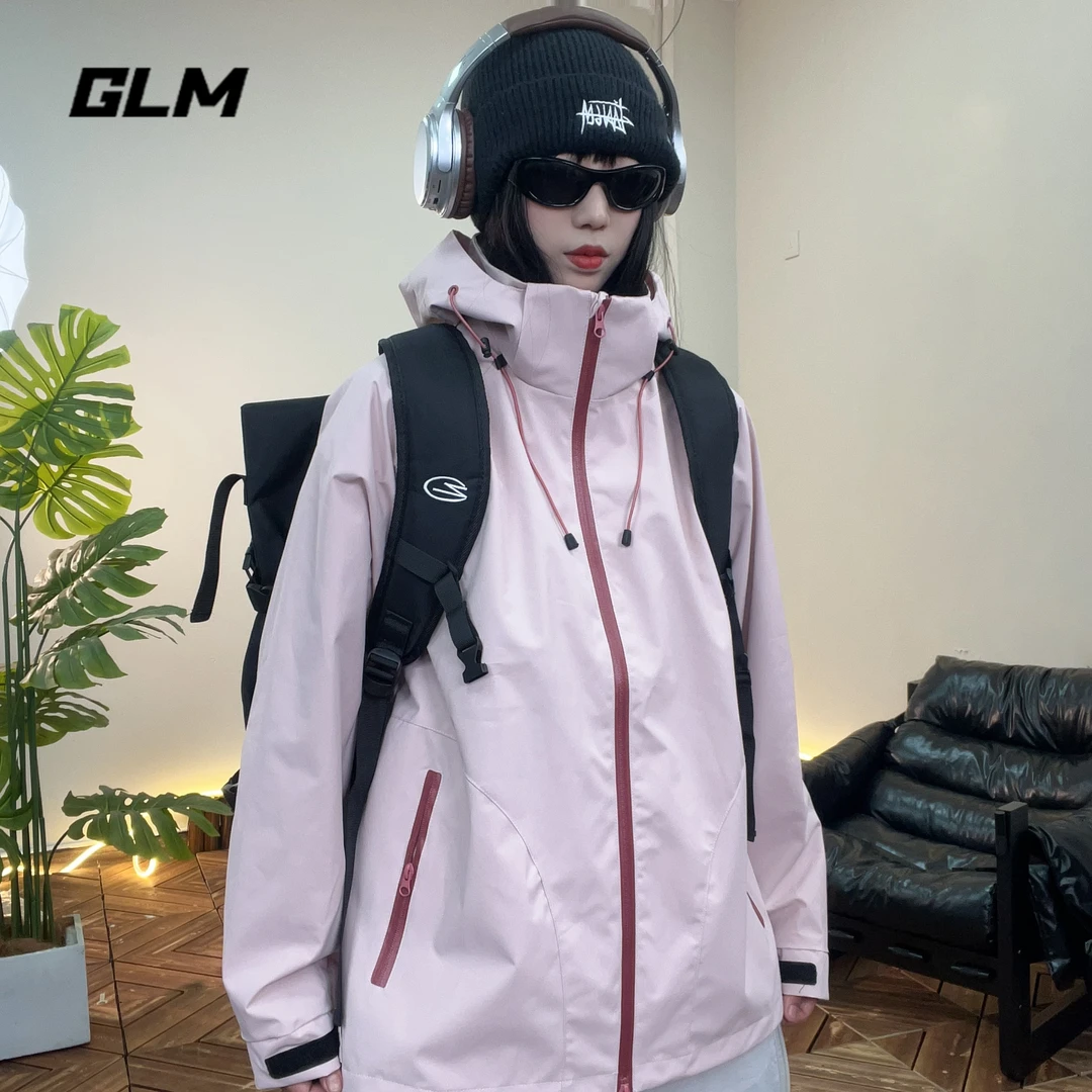 GLM2025户外运动连帽夹克外套情侣登山服春秋潮流新款冲锋衣外套