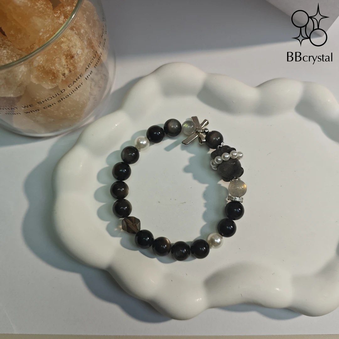 孤品[小熊保护]原创天然水晶串珠设计款JM047