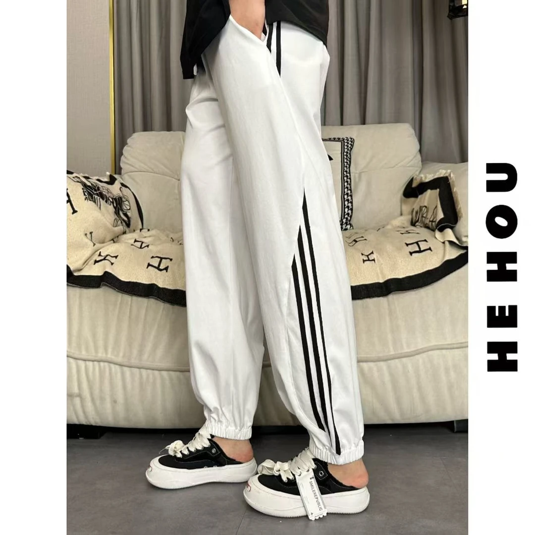 506697 和后香水料夏休闲百搭宽松潮流时尚夏季薄款休闲裤