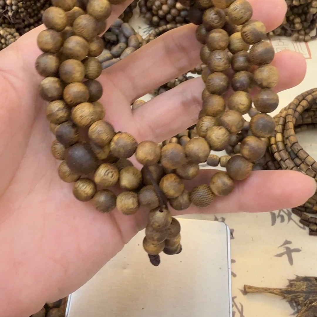 一***力沉香沉香碎屑圆珠08多圈22克多样性发一