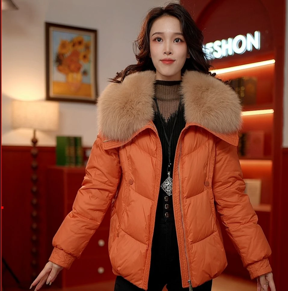 TT-2024冬季新款高端大毛领羽绒服外套时尚