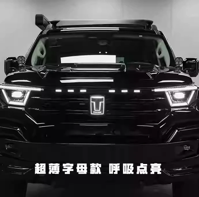 坦克400 300发光车标TANKhi4T改装专用LED带灯日行装饰灯