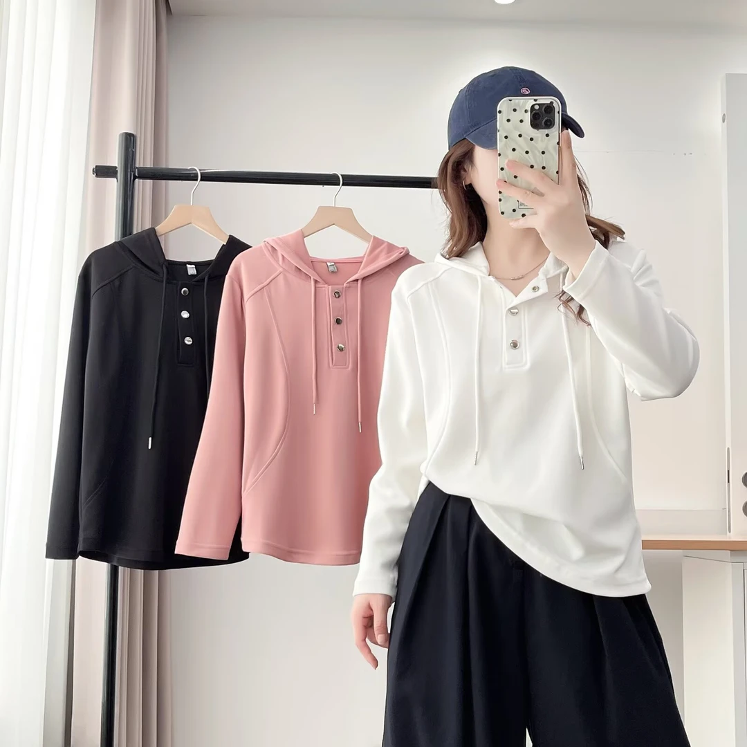 春秋季秋季四季通用卫衣上衣长袖不起球连帽短款厚款法式百搭xd