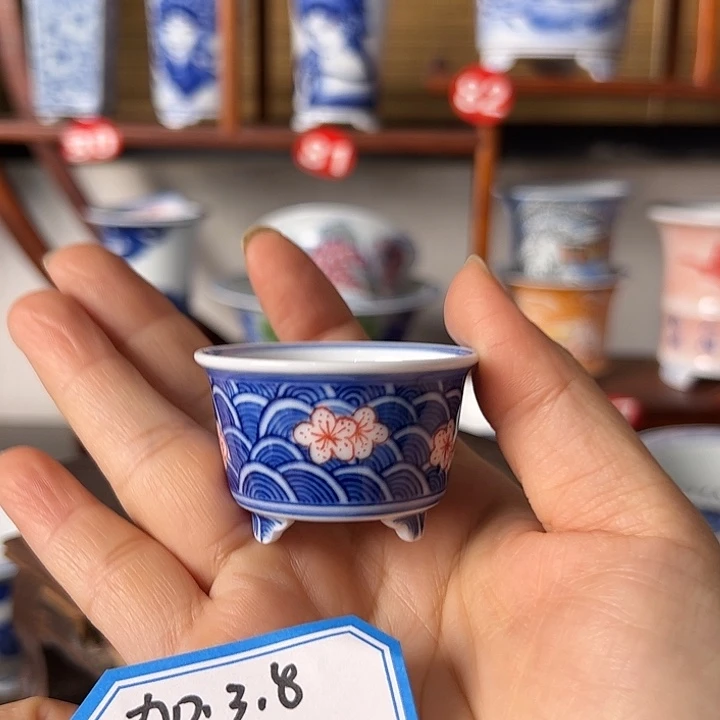 墨奈手绘陶瓷花盆