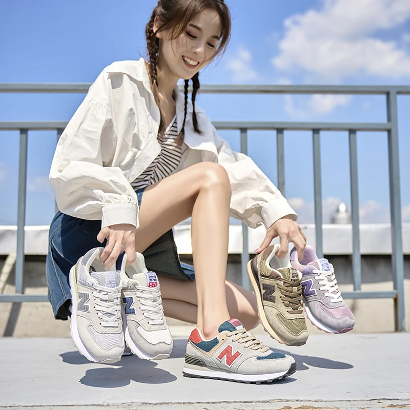 NEW BOLUNE/新百伦秋季新款皮网面百搭休闲情侣运动鞋574复古鞋