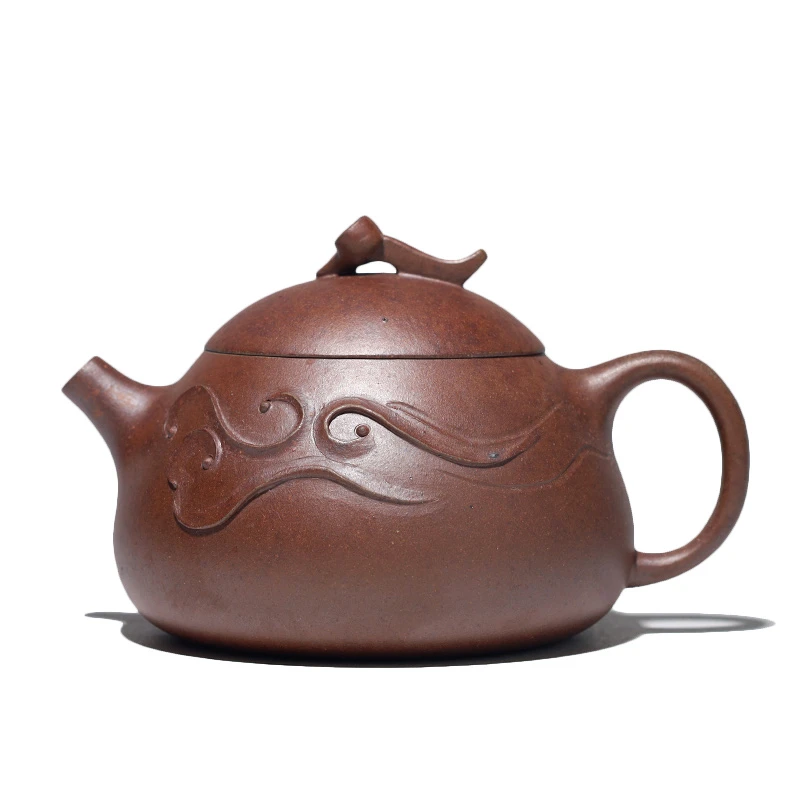 大吉羊柴烧 宜兴紫砂壶茶壶 本山绿泥顺心如意150ml庄勤英