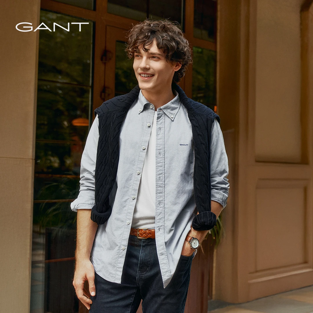 【G7衬衫】GANT/甘特25秋新男士全棉牛津纺衬衫纯色通勤易打理