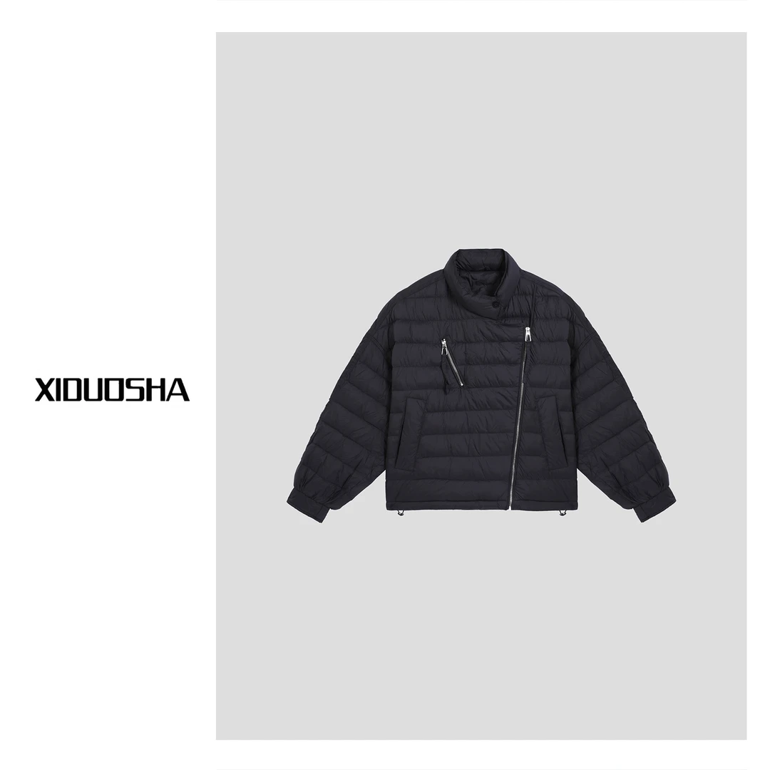 XIDUOSHA/喜朵莎原创设计款斜拉链个性时尚显瘦保暖羽绒服XDS765