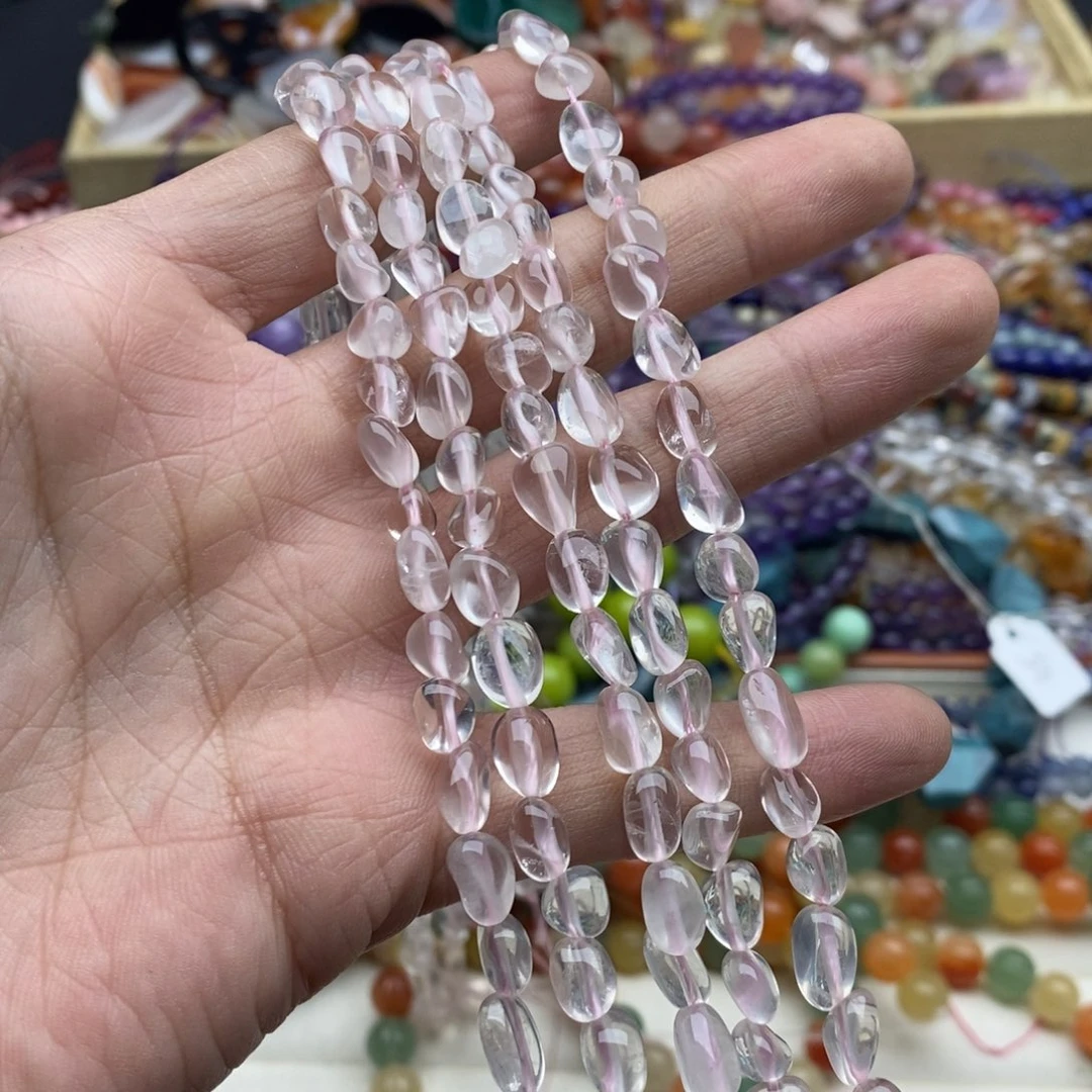 玛瑙/玉髓未镶嵌珠宝半成品一条天然莫桑比克水晶随行