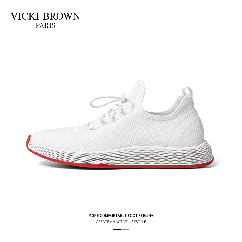 VICKIBROWN 科技飞织网面鞋时尚百搭运动鞋男士休闲鞋VB804810