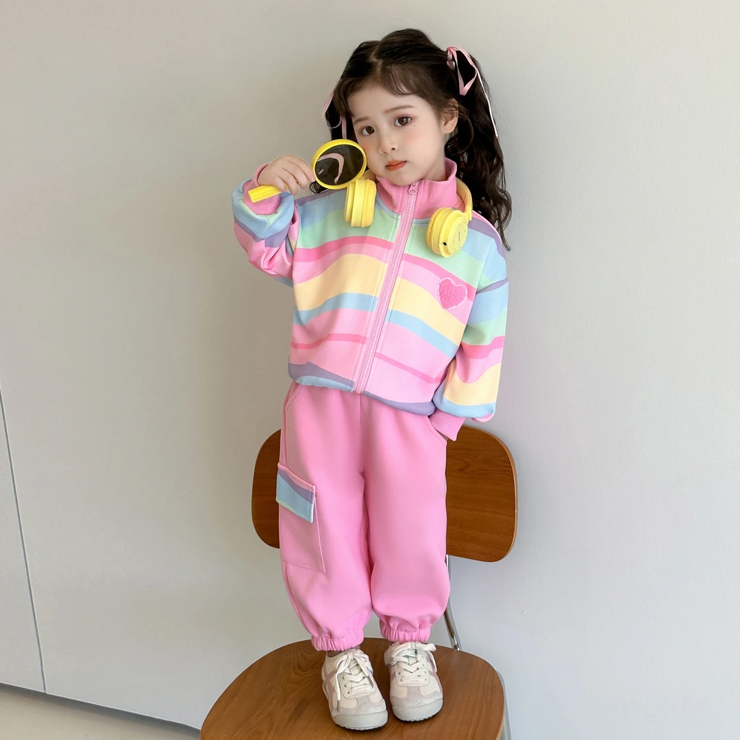 女童春秋套装2025新款小女孩秋季韩版时髦洋气秋装3-6岁童装衣服5