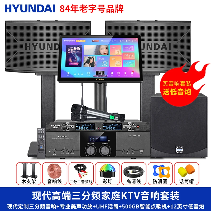 HYUNDAI现代新升级BT-110家庭KTV功率强劲音响ktv套装一整套