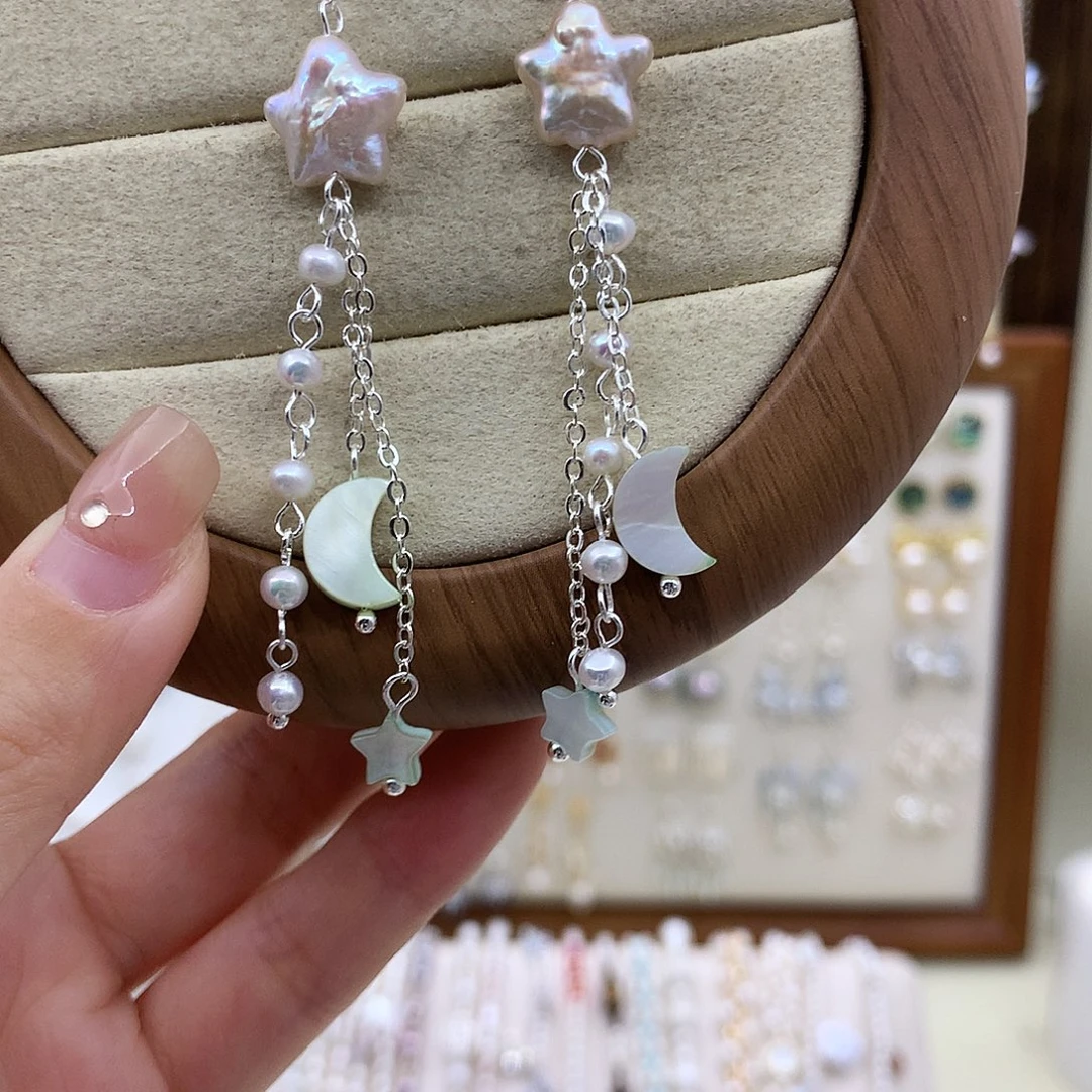 耳饰淡水珍珠银S925镶嵌