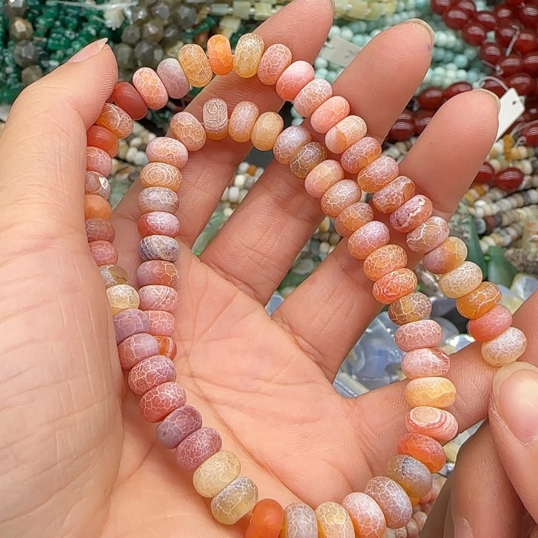 玛瑙/玉髓合金珠宝半成品风化玛瑙8mm一条