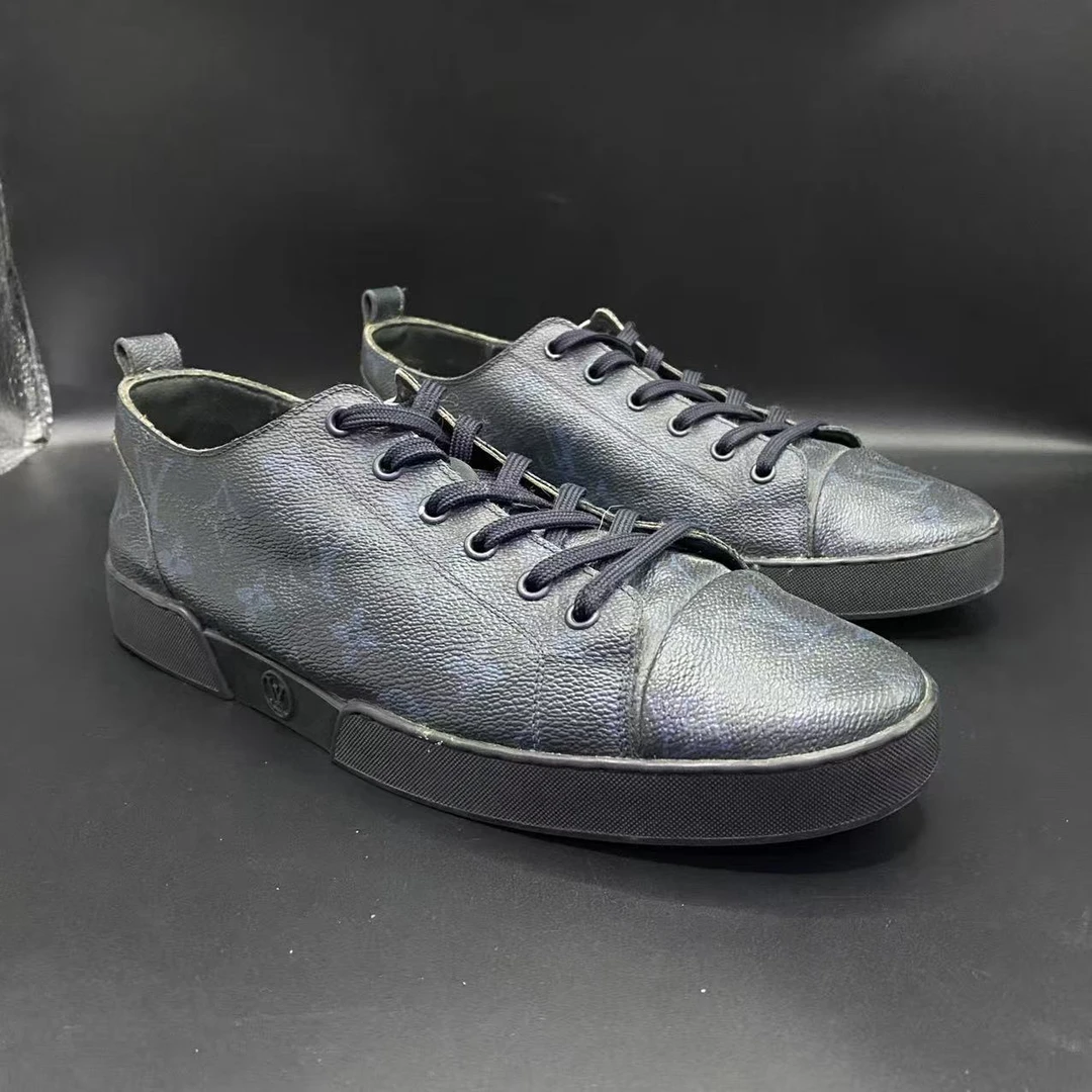 95新 LouisVuitton/路易威登 【JM特惠】41.5欧码 蓝老花板鞋jm24
