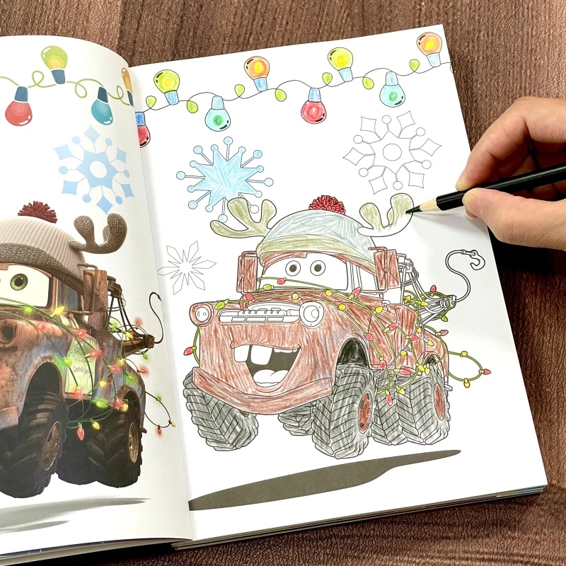 赛车总动员卡通画画本儿童汽车涂色绘本幼儿园宝宝涂鸦填色画男孩