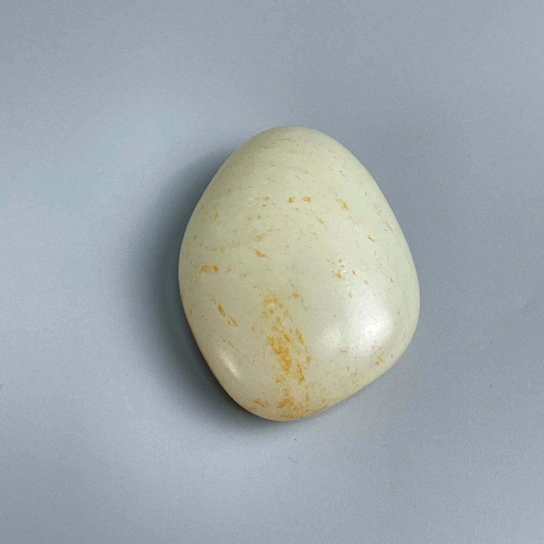 20世纪中后期和田玉原石（配木盒）M25BZ003B58手把件/摆件/绣花张