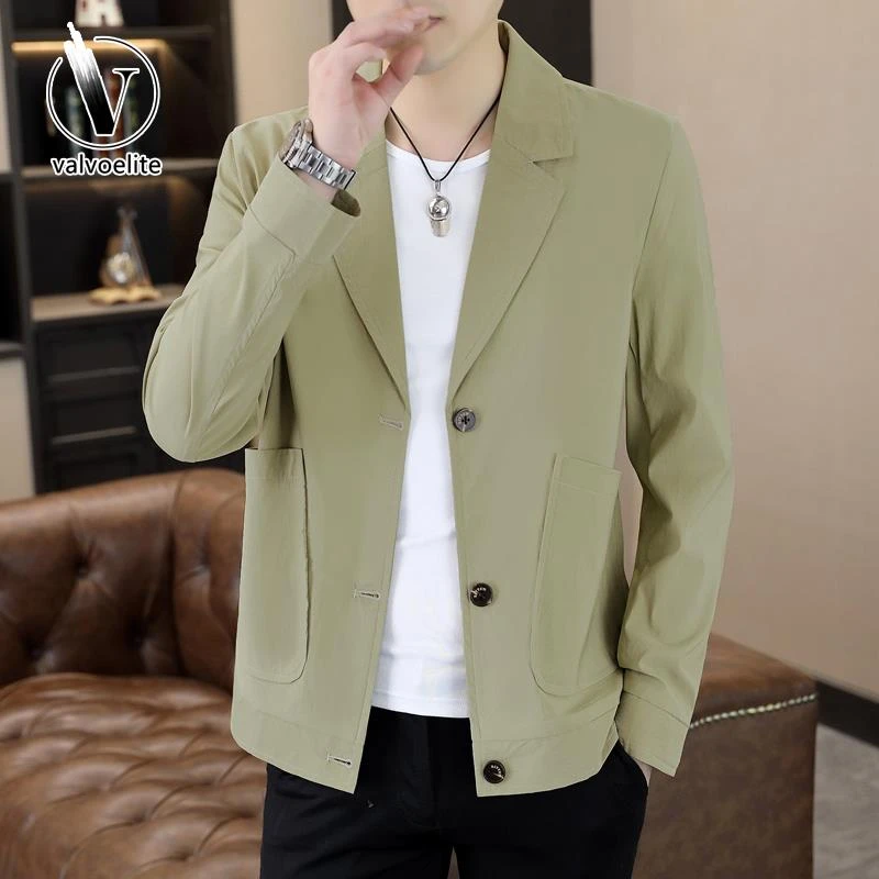 VALVOELITE男士外套帅气高端工装夹克西装防晒服轻熟风薄款小西装