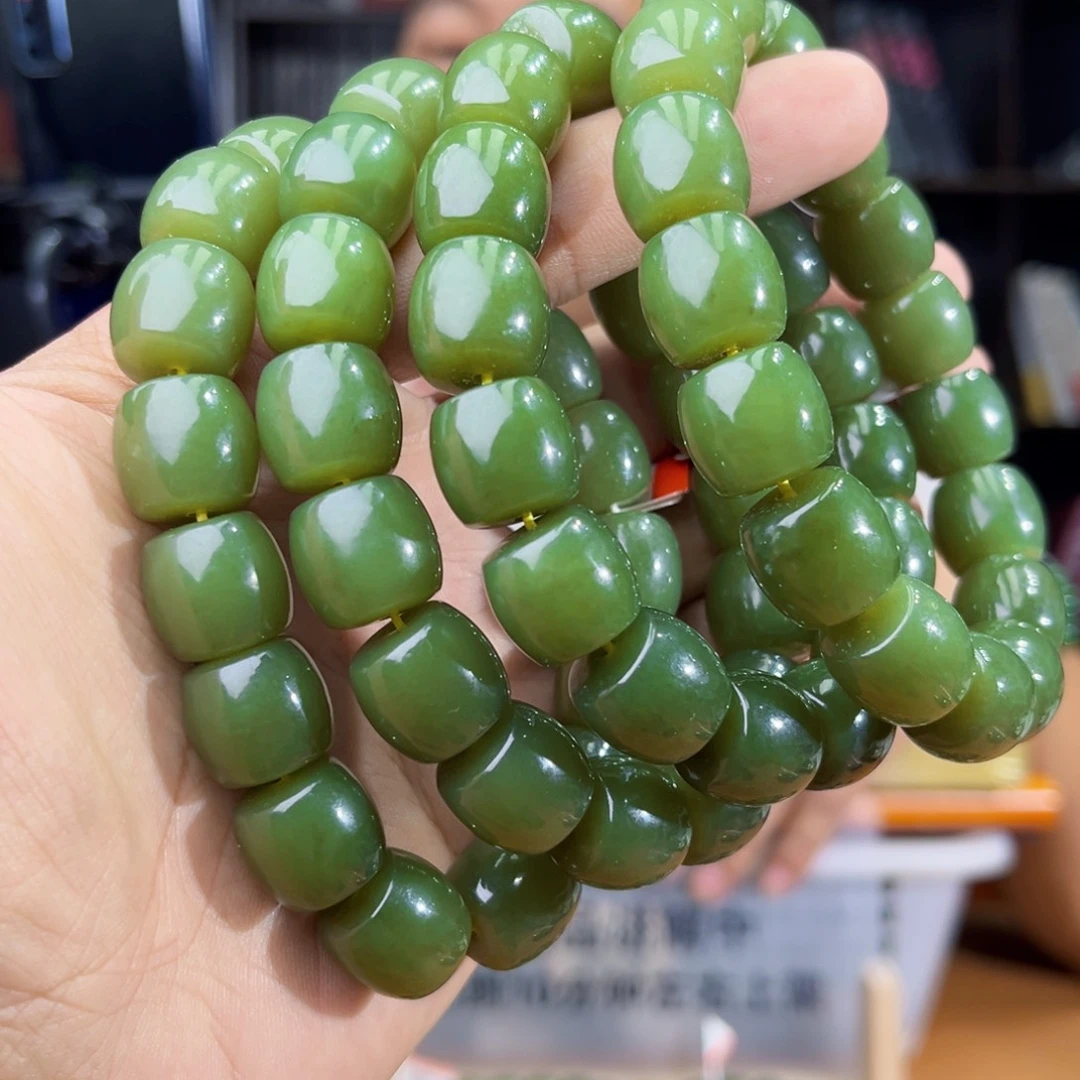 手串未镶嵌和田玉纯天然新疆若羌青黄口料卡144多样性发其一