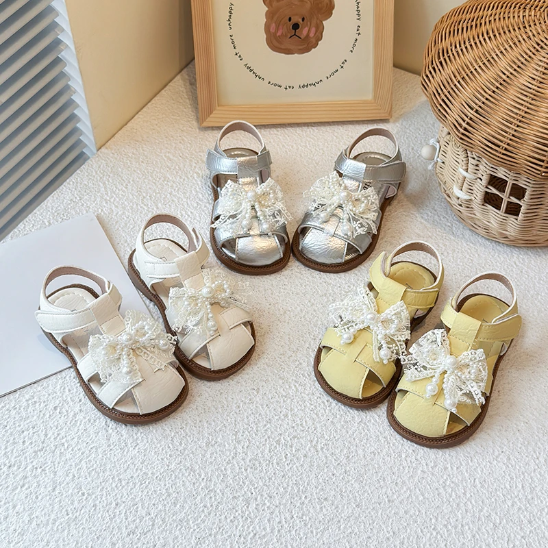 女童凉鞋2025夏季新款儿童韩版公主包头凉鞋透气软底防滑沙滩鞋