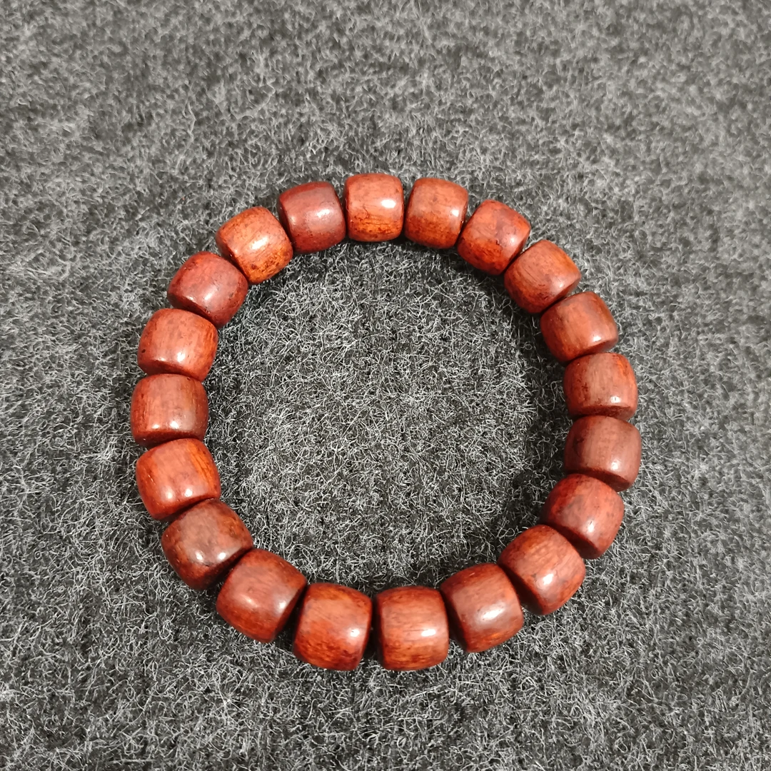 火焰纹小叶紫檀10×9桶珠单圈手串