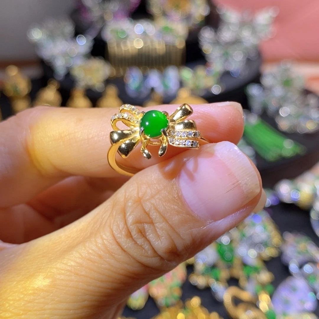 银S925镶嵌挂件翡翠