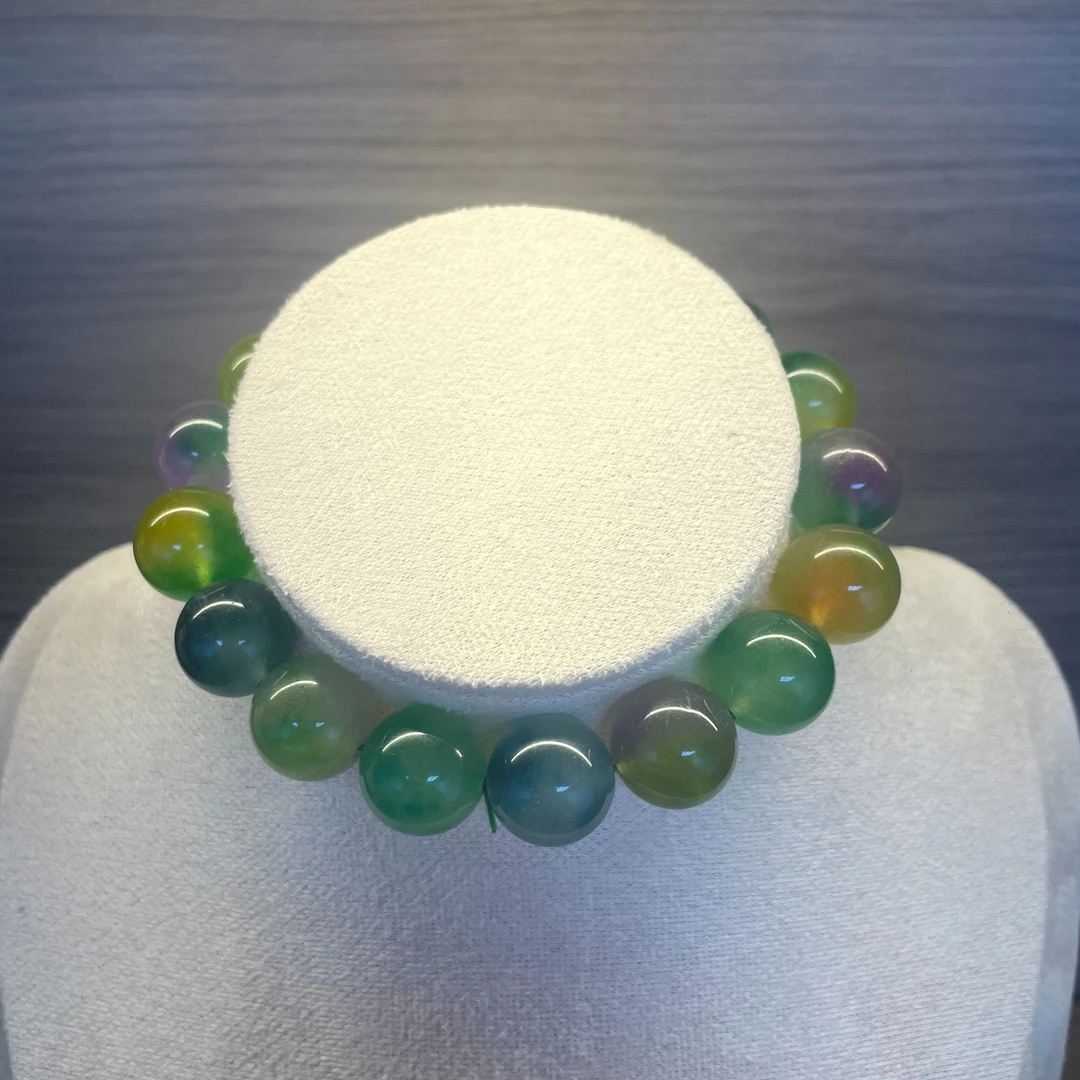 缅料多彩三色14mm手串