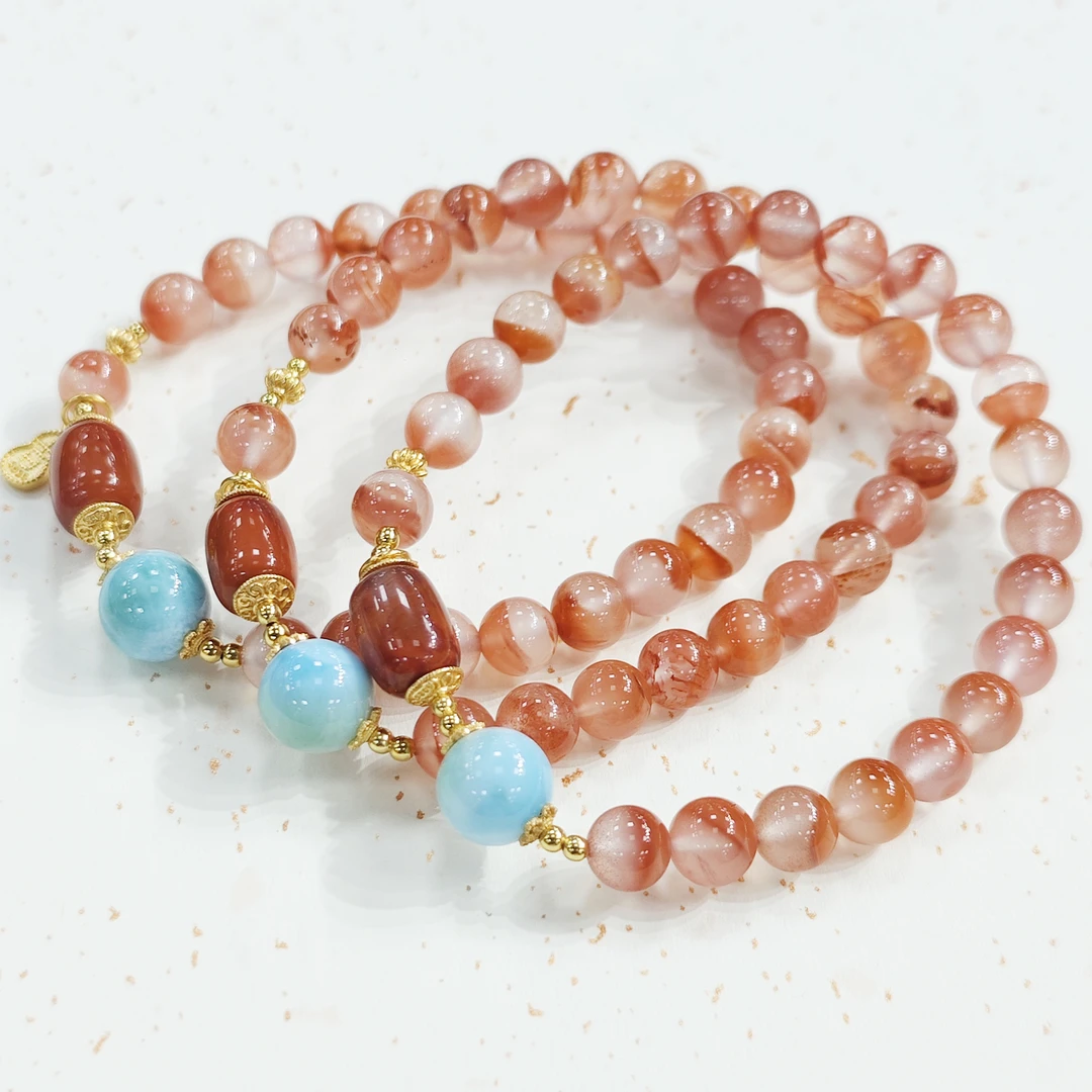 【书记甄选】天然原创南红单圈手链 多样性发一件 约6mm 3397LQ