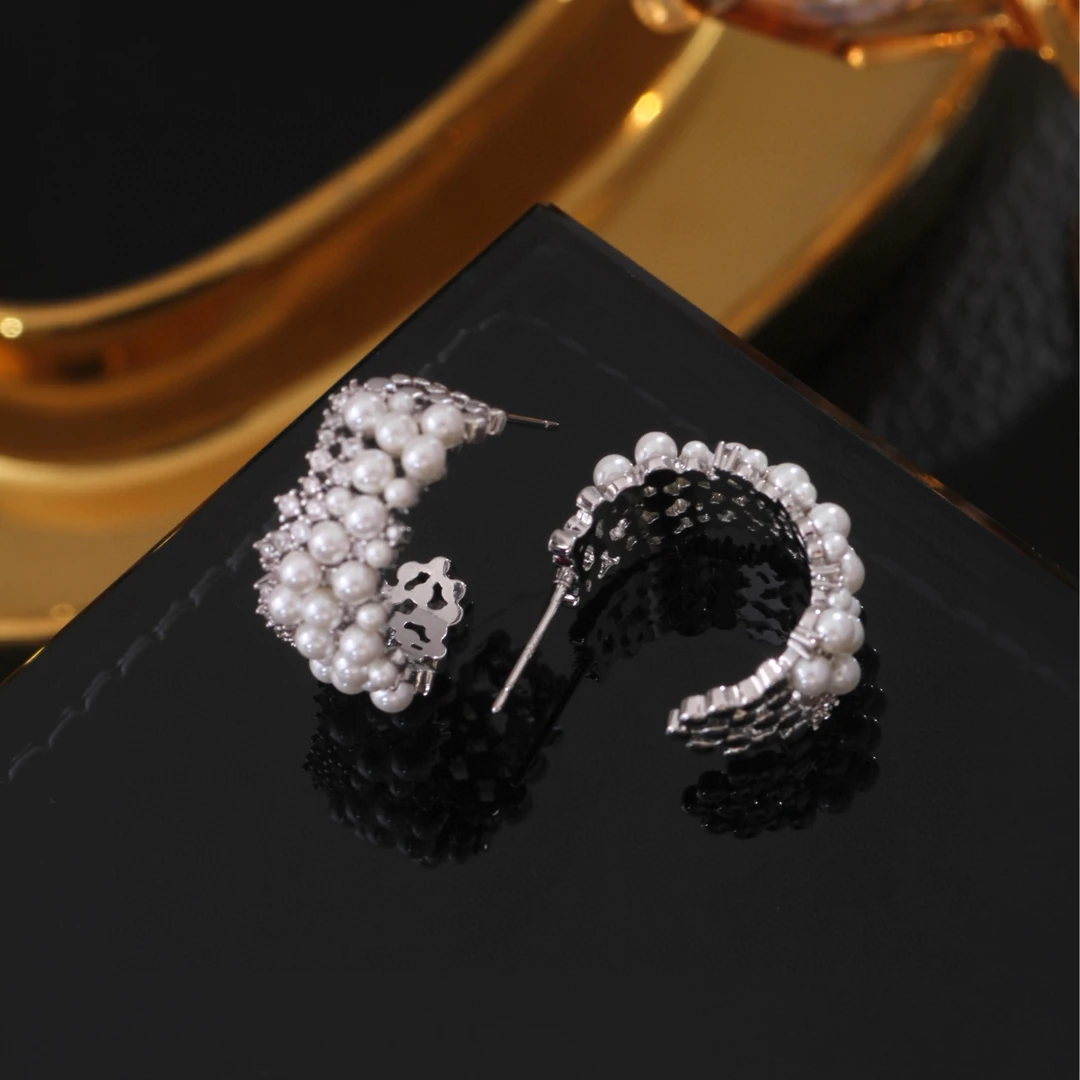 铜合金耳饰 《货号8801》璀璨星河雪花满天星C圈耳环