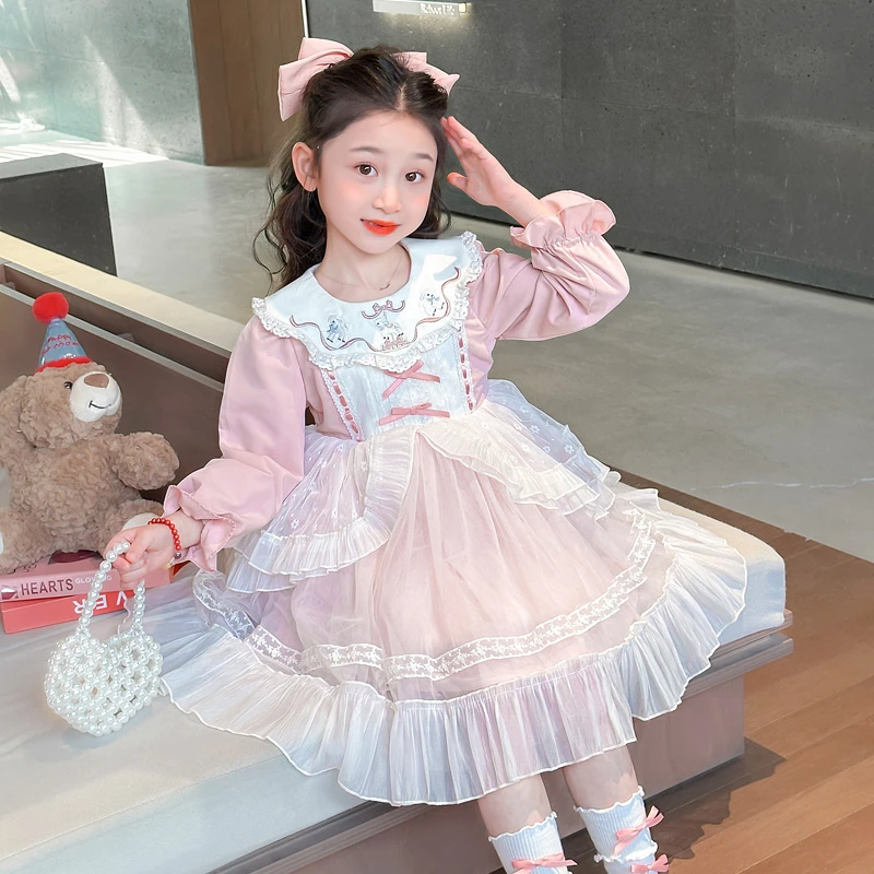 女童连衣裙春秋款2025新款洋气女宝春季洛丽塔公主裙儿童春装裙子
